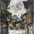 Old Quarters of the Town Oil Painting
