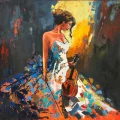 The Violinists Last Song Oil Painting