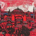 Kırmızı Ayasofya Cami Yağlı Boya Tablosu