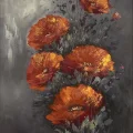 Red Wedding Flowers Oil Painting