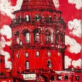 Red Galata Oil Painting
