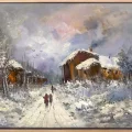 Silence Walking into Winter Oil Painting