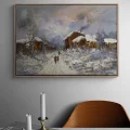Silence Walking into Winter Oil Painting