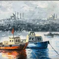 Kıyıya Vuran İstanbul Yağlı Boya Tablosu