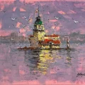Moonlight at the Maiden’s Tower Oil Painting