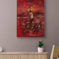 Crimson Sunset Oil Painting