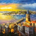 Istanbul Lost in Blue Oil Painting