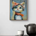 Minnoş Kedi Yağlı Boya Tablosu