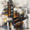 Modern Clock Tower Oil Painting