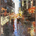 Modern City Sparkles Oil Painting
