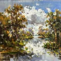 The River in the Forest Oil Painting