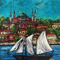 The Bosphorus with Shining Colors Oil Painting