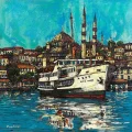 Colorful Bosphorus Landscape Oil Painting