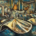 The Journey of the Soul: Whirling Dervishes Oil Painting