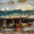 Beachside Oil Painting