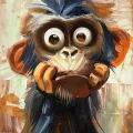The Surprised Monkey Oil Painting