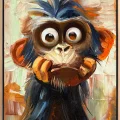 The Surprised Monkey Oil Painting