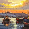 Sessiz İstanbul Boğazı Yağlı Boya Tablosu