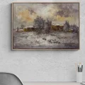 Silent Winter Road Oil Painting