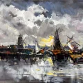 Silent Harbor Oil Painting