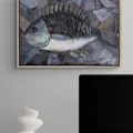 Black and White Fish Oil Painting