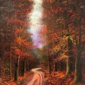 Autumn Roads Oil Painting