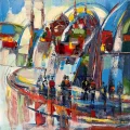 Abstract Istanbul Landscapes Oil Painting | Simurg Art Gallery