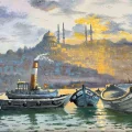 Facing Süleymaniye Oil Painting