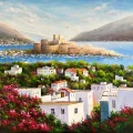 Tarihi Bodrum Kalesi Yağlı Boya Tablosu