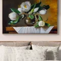 Magnolias in a Vase Oil Painting