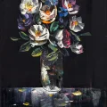 Colorful Bouquet in Vase Oil Painting