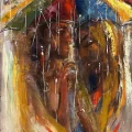 Together in the Rain Oil Painting