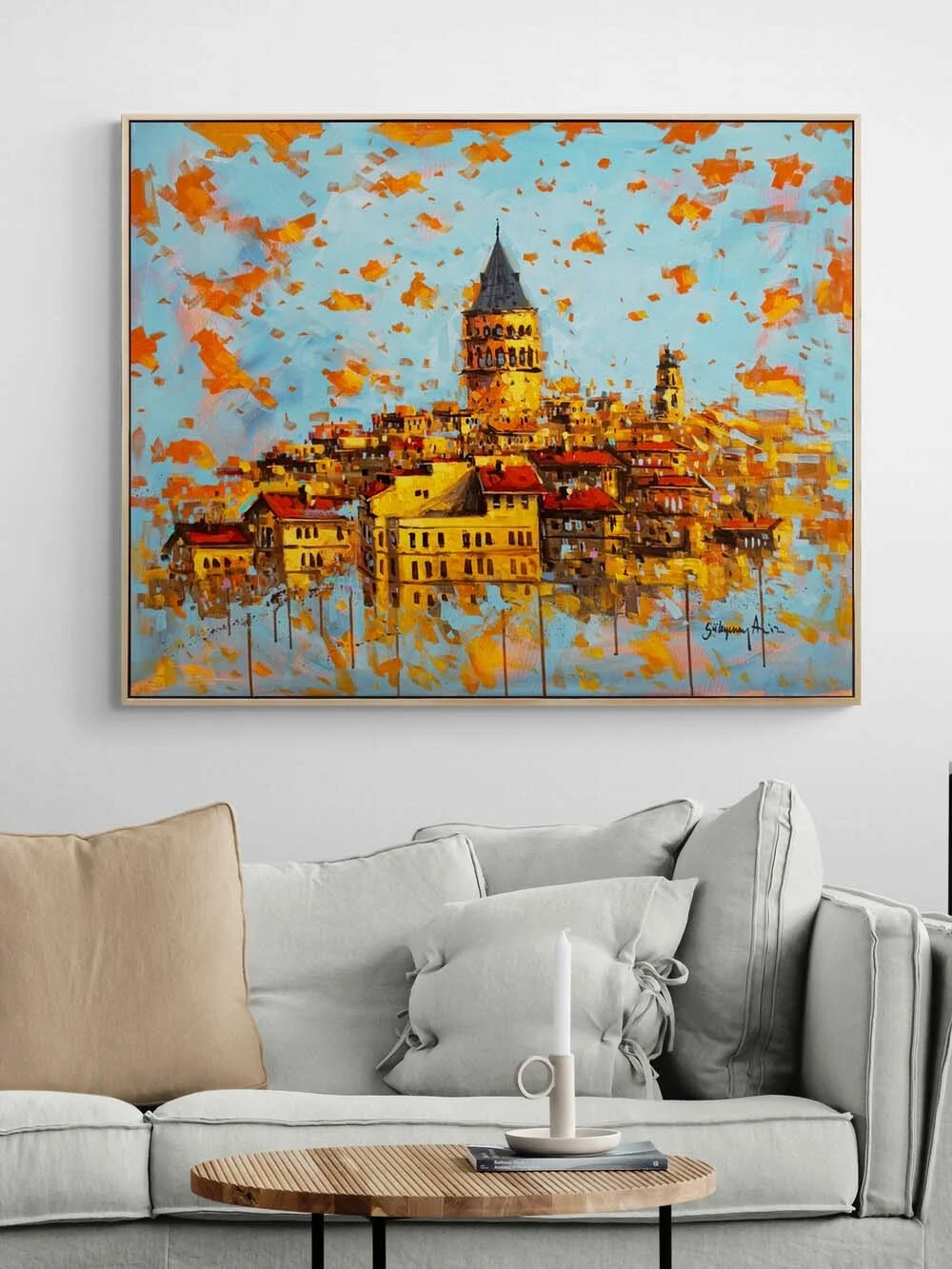 Galatadan Manzarası Yağlı Boya Tablosu