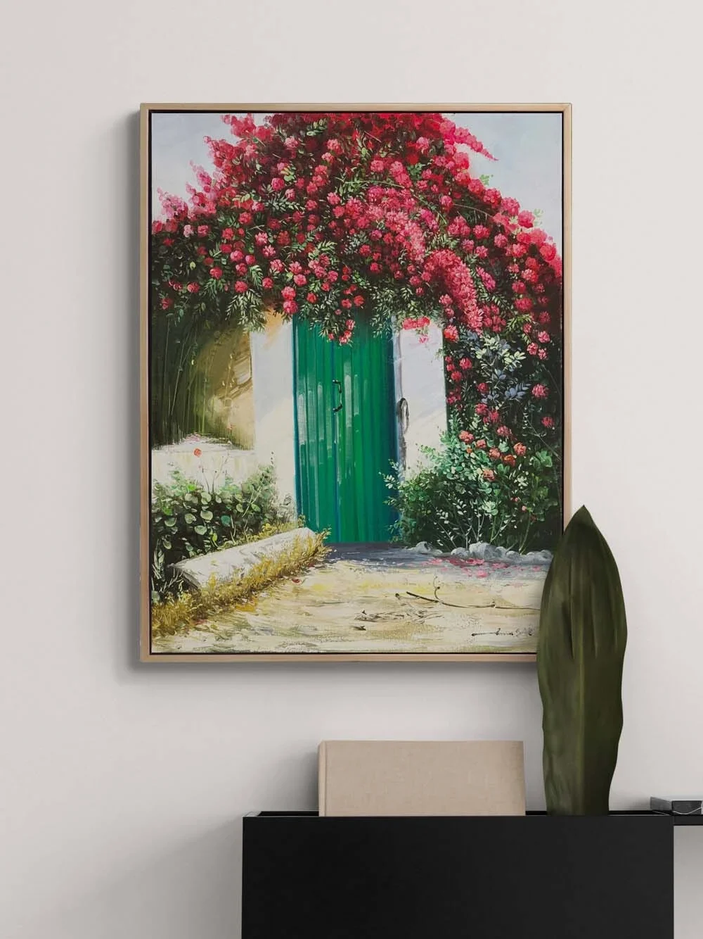 Yeşil Kapının Ardında Yağlı Boya Tablosu