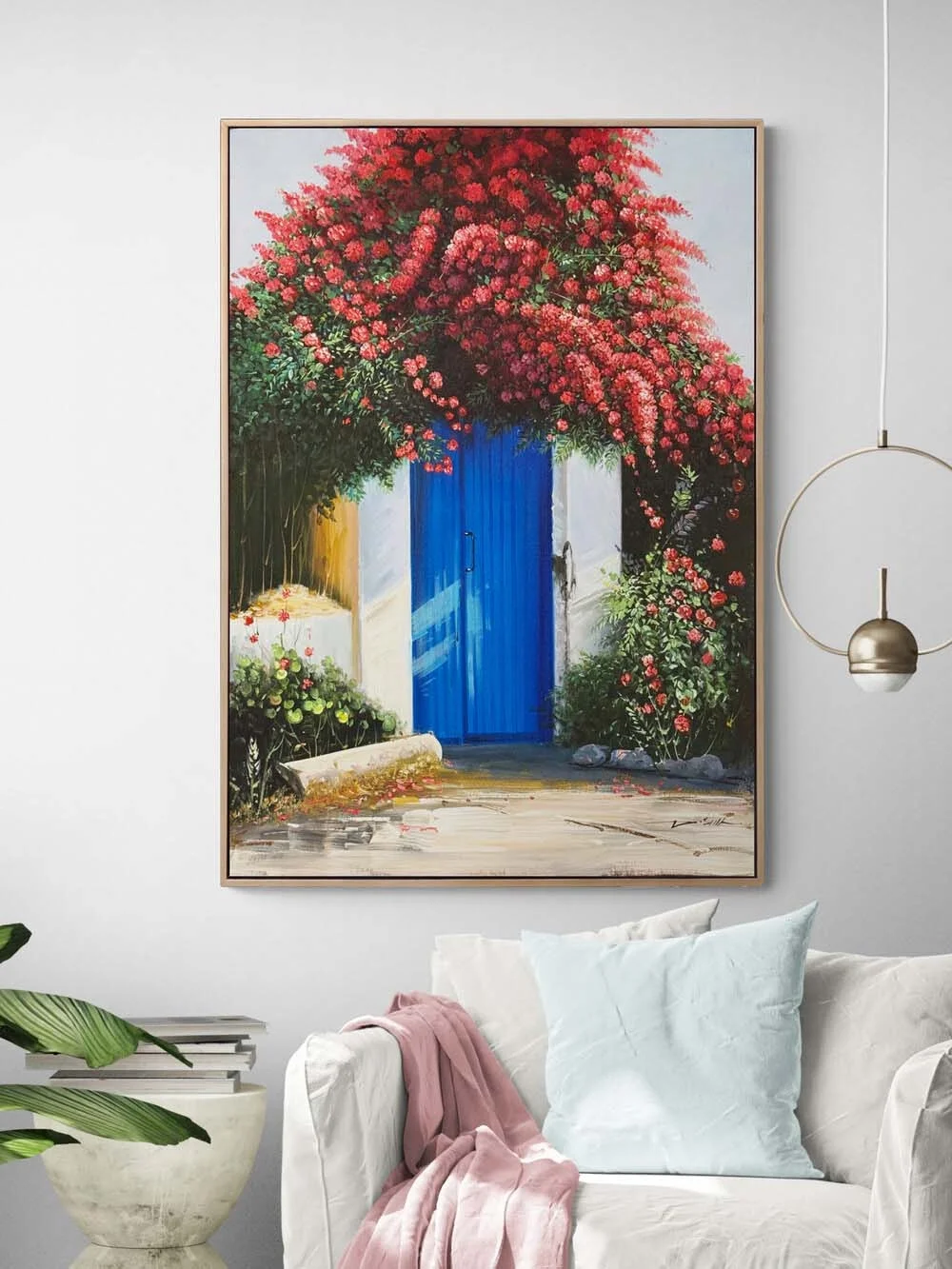 Begonviller Altında Yağlı Boya Tablosu