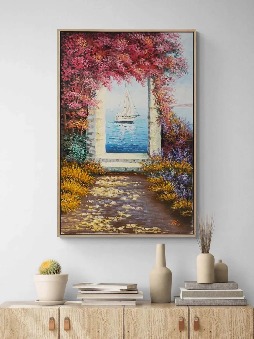 Denize Açılan Bahar Yağlı Boya Tablosu