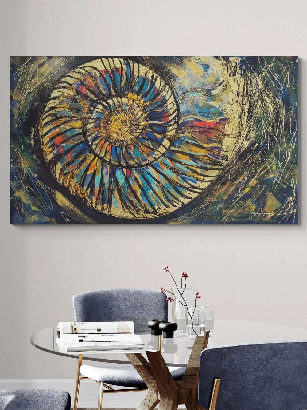 Soyut Fosil Yağlı Boya Tablosu