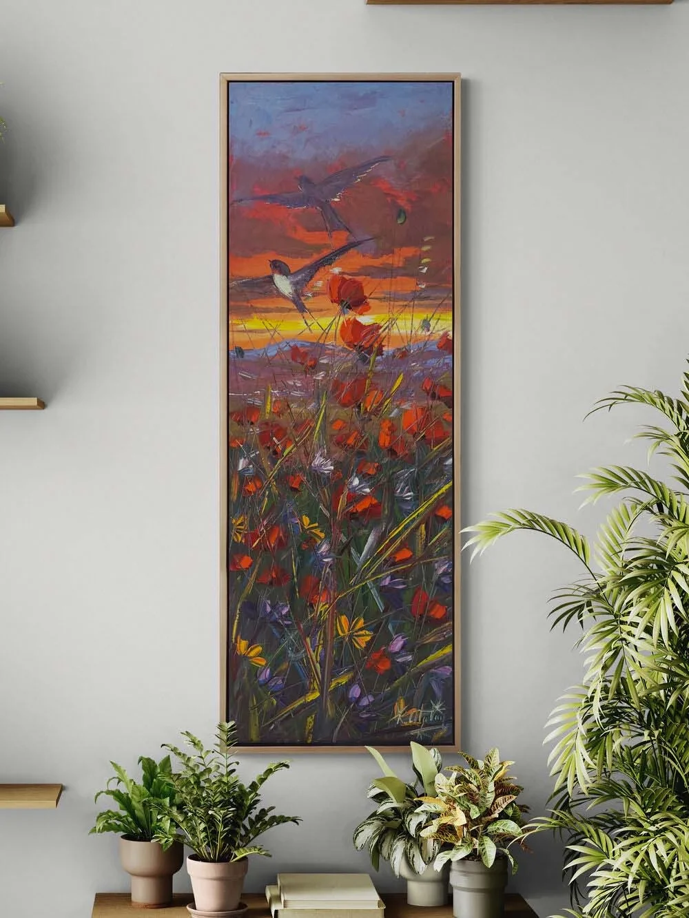 Gelinciklere Esen Işık Yağlı Boya Tablosu