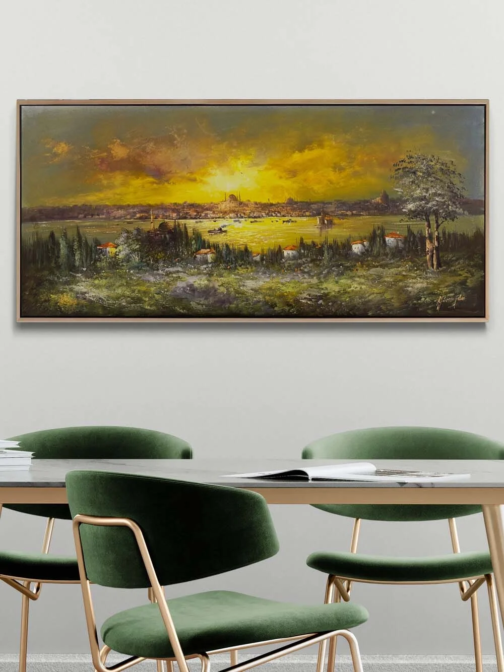 Istanbul in Golden Rays Oil Painting