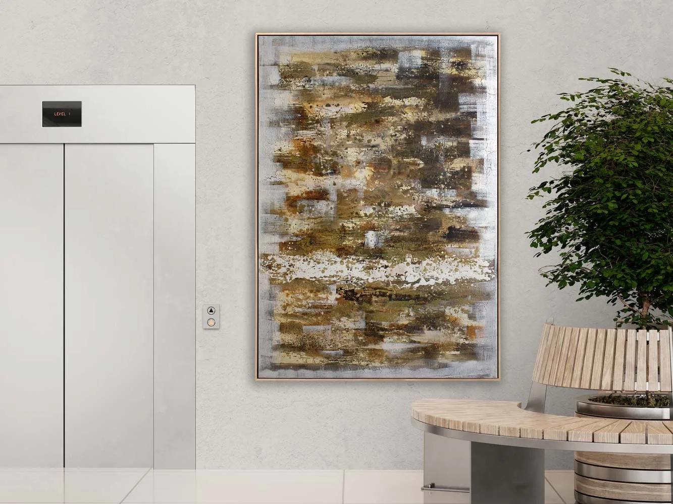 Toprak Tonları Siparişe Özel Soyut Yağlı Boya Tablo