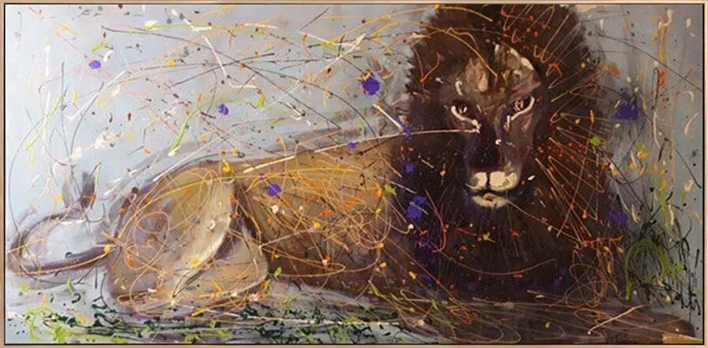 Lions Gaze Oil Painting | Simurg Art Gallery