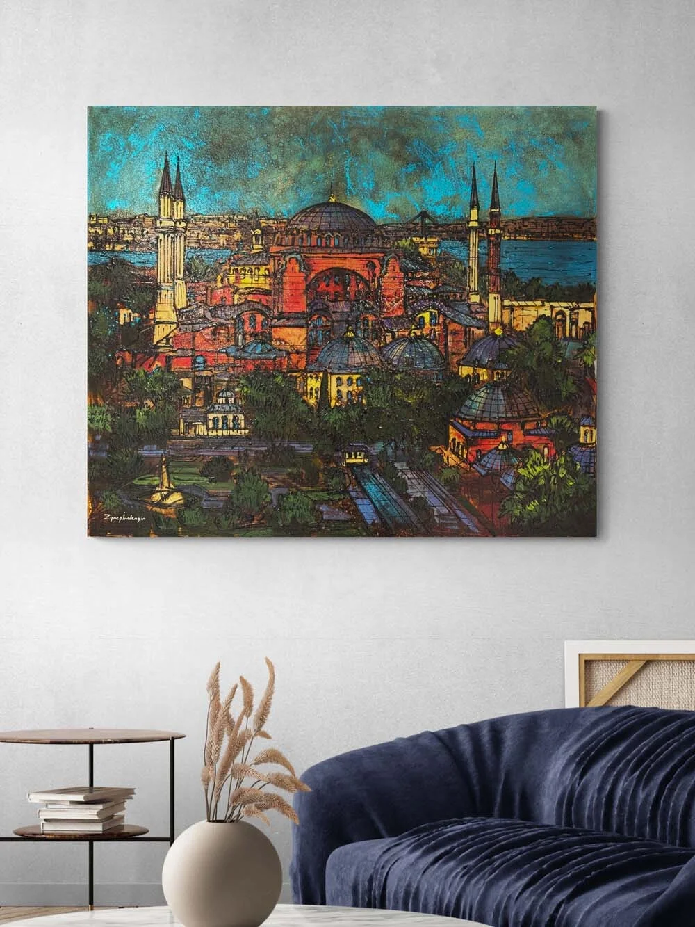 Ayasofya Camide Bahar Yağlı Boya Tablosu