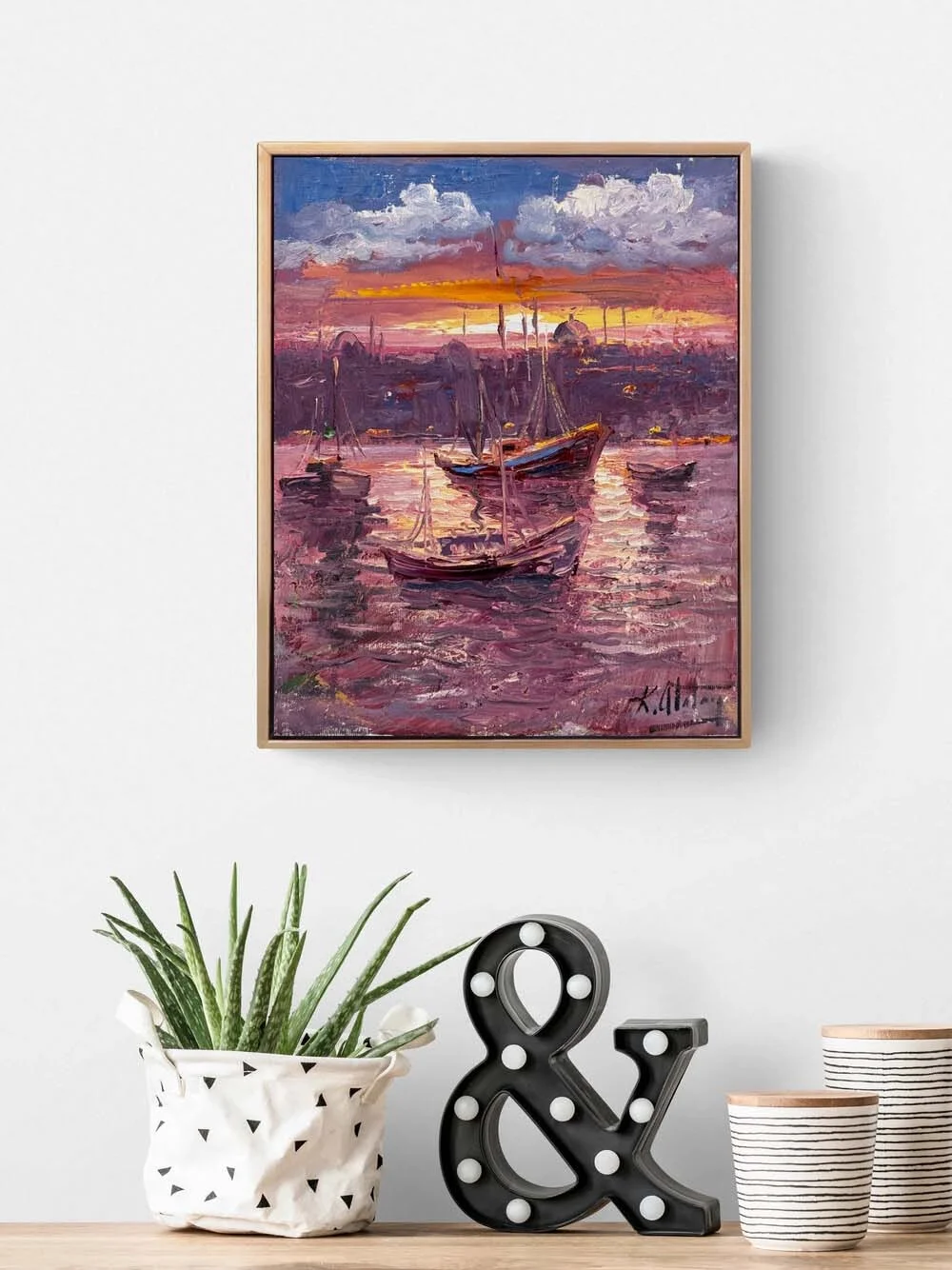 Boğazda Bir An Yağlı Boya Tablosu