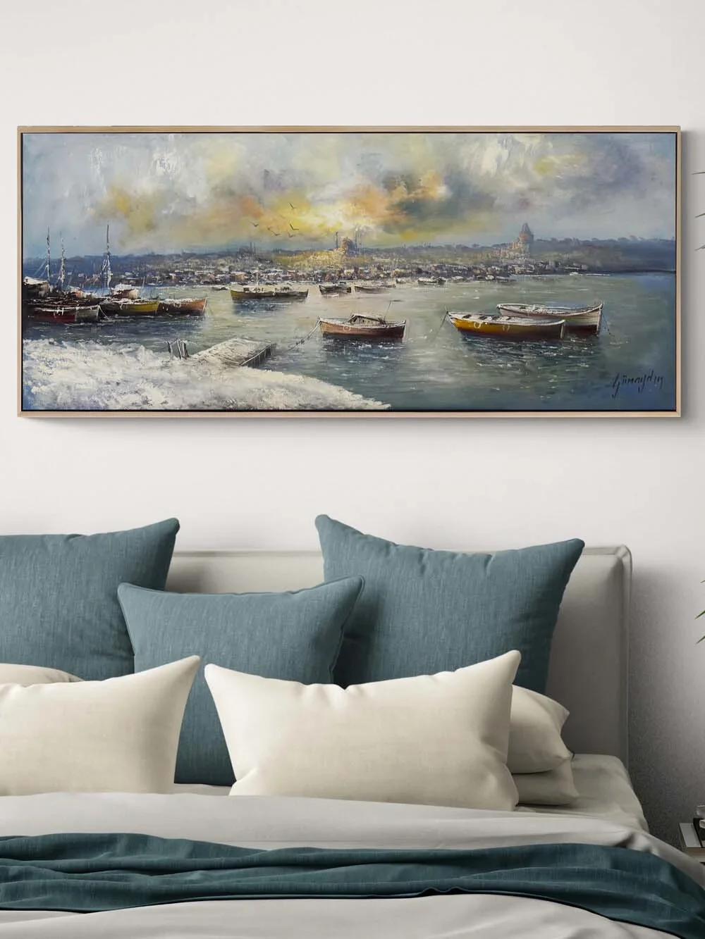 Boğazda Kış Işığı Yağlı Boya Tablosu