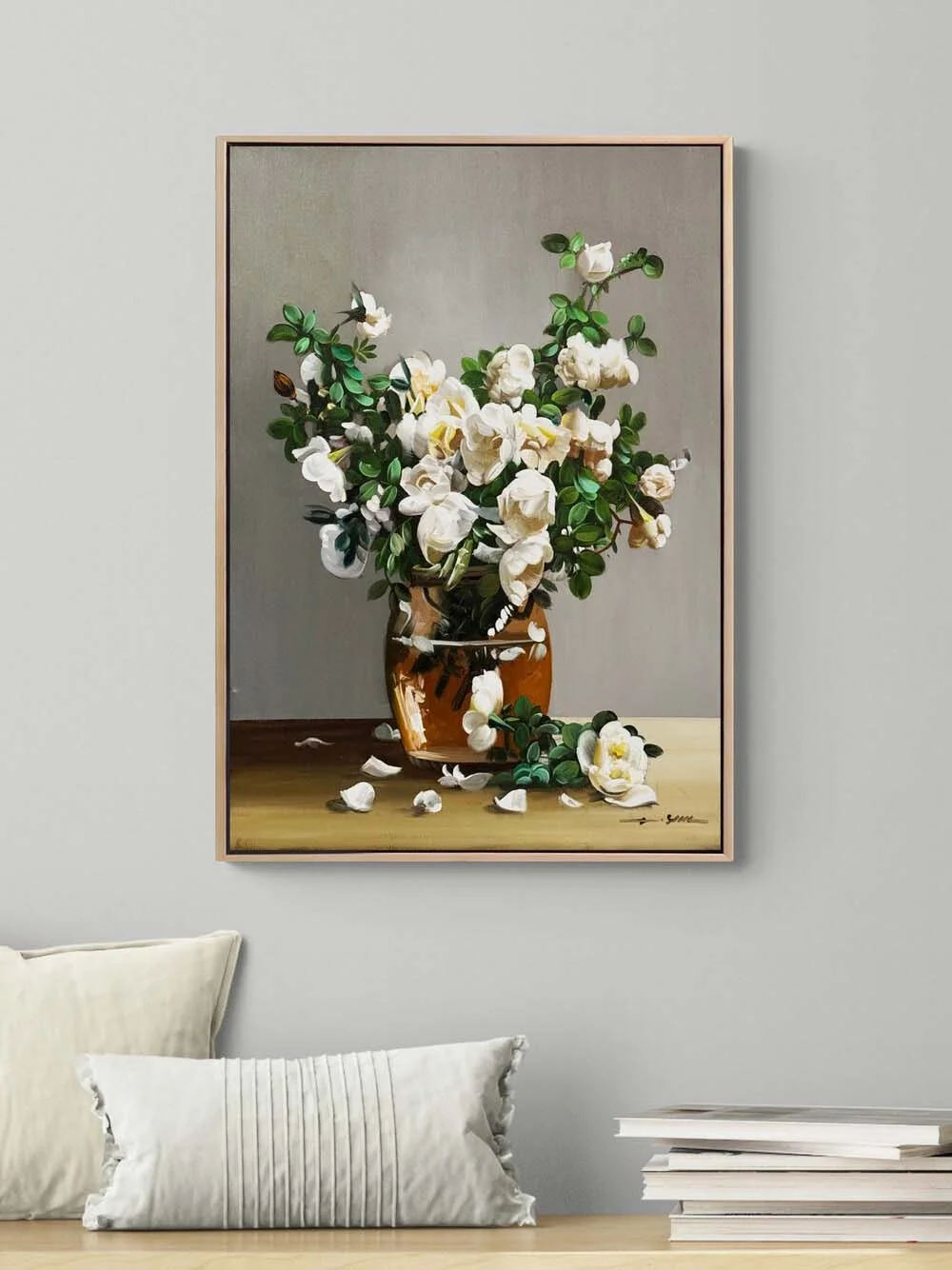 Cam Vazoda Beyazlar Yağlı Boya Tablosu