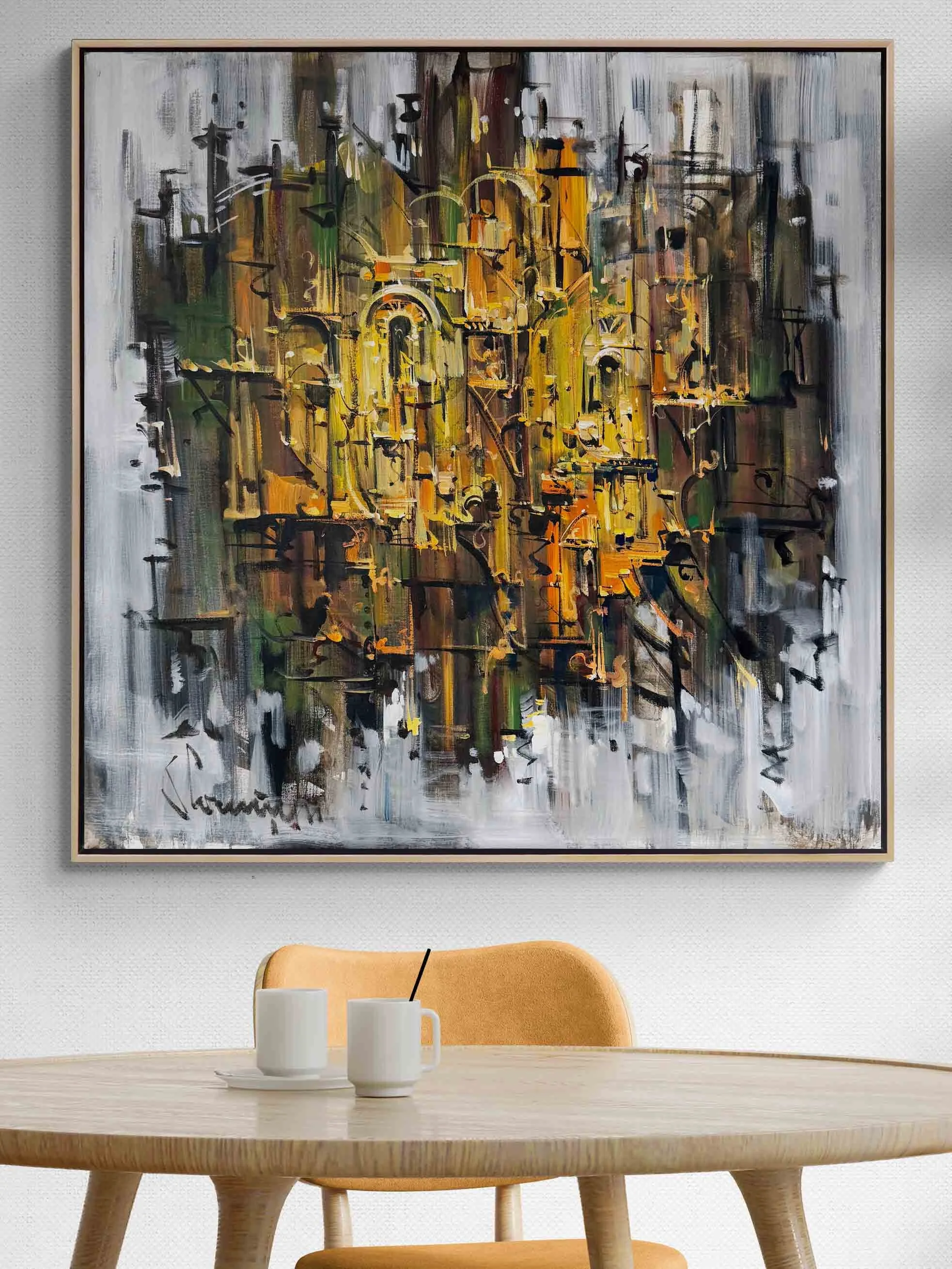 Denge Oyunu Yağlı Boya Tablosu