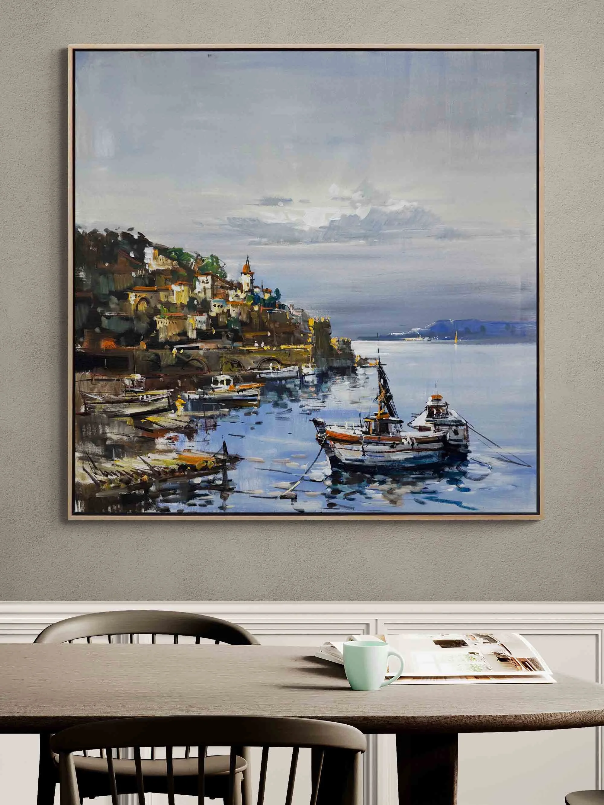 Denizin Kıyısında Yağlı Boya Tablosu