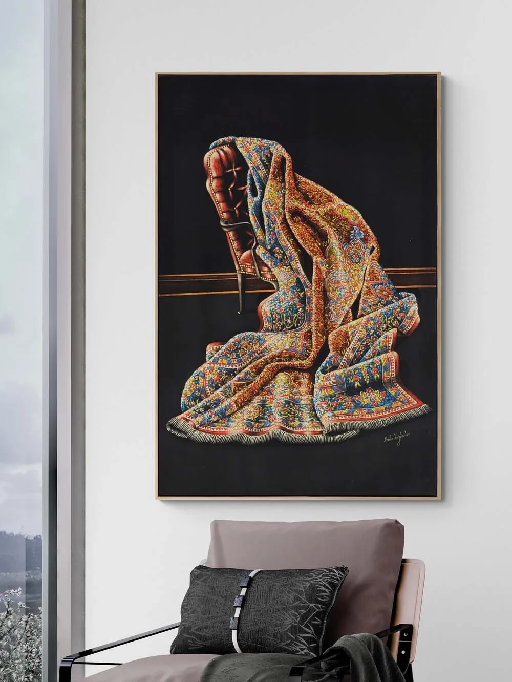 Desenlerde Saklı Halı Yağlı Boya Tablosu