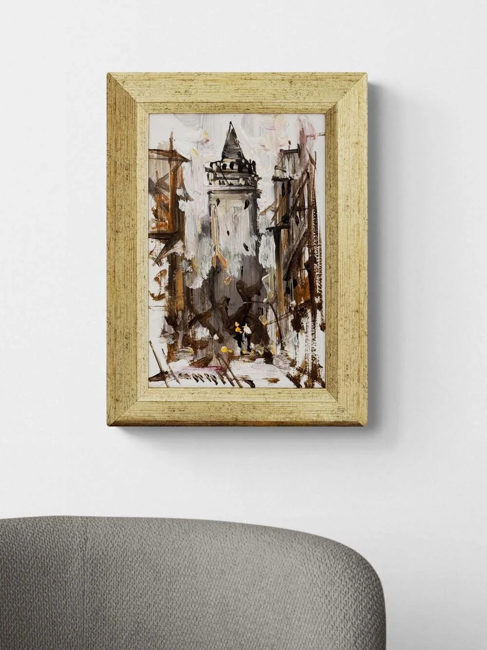 Galata Arasında Yağlı Boya Tablosu