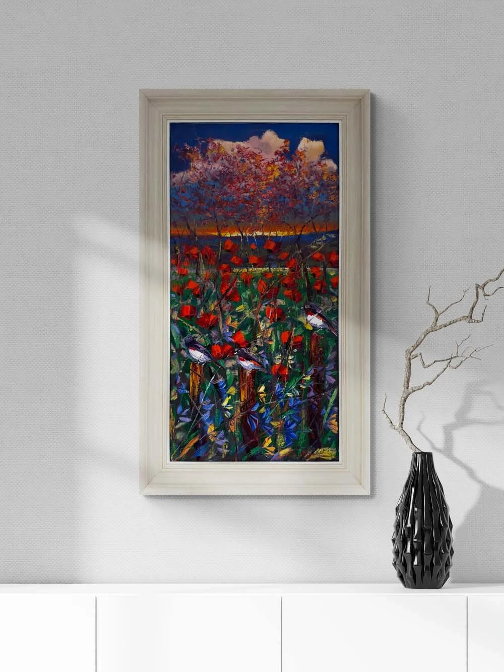 Gelincik Bahçesinde Gece Yağlı Boya Tablosu